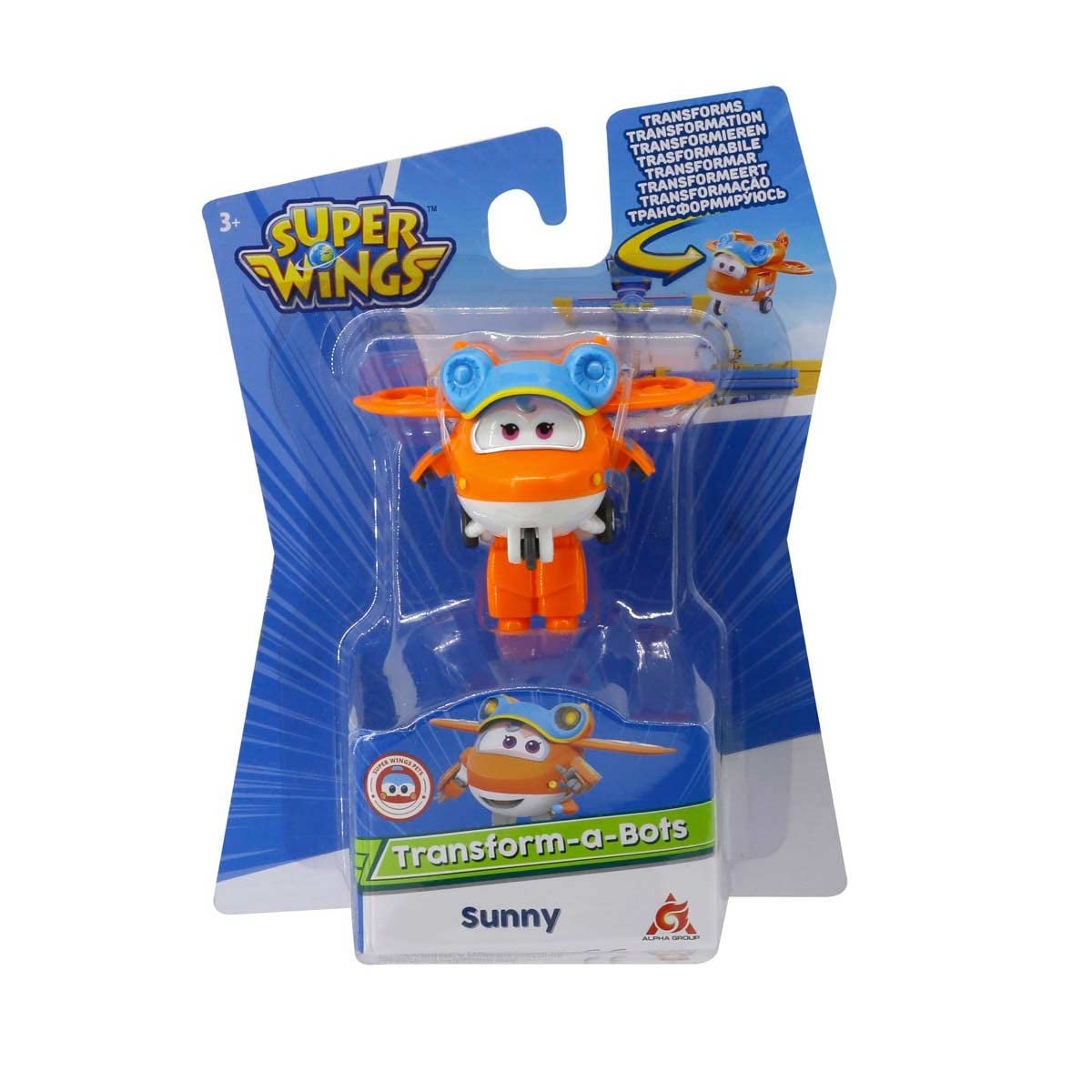 Super Wings EU750030 Bots, Sunny Character Transforming Toys for 3 4 5 6 7 Years Old Boys Girls, Orange, 2'