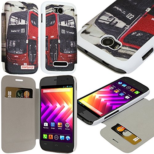 KARYLAX Seluxion - Coque Housse Etui à Motif Kj01 Rabat latéral et Porte-Carte pour Wiko Iggy + Film de Protection