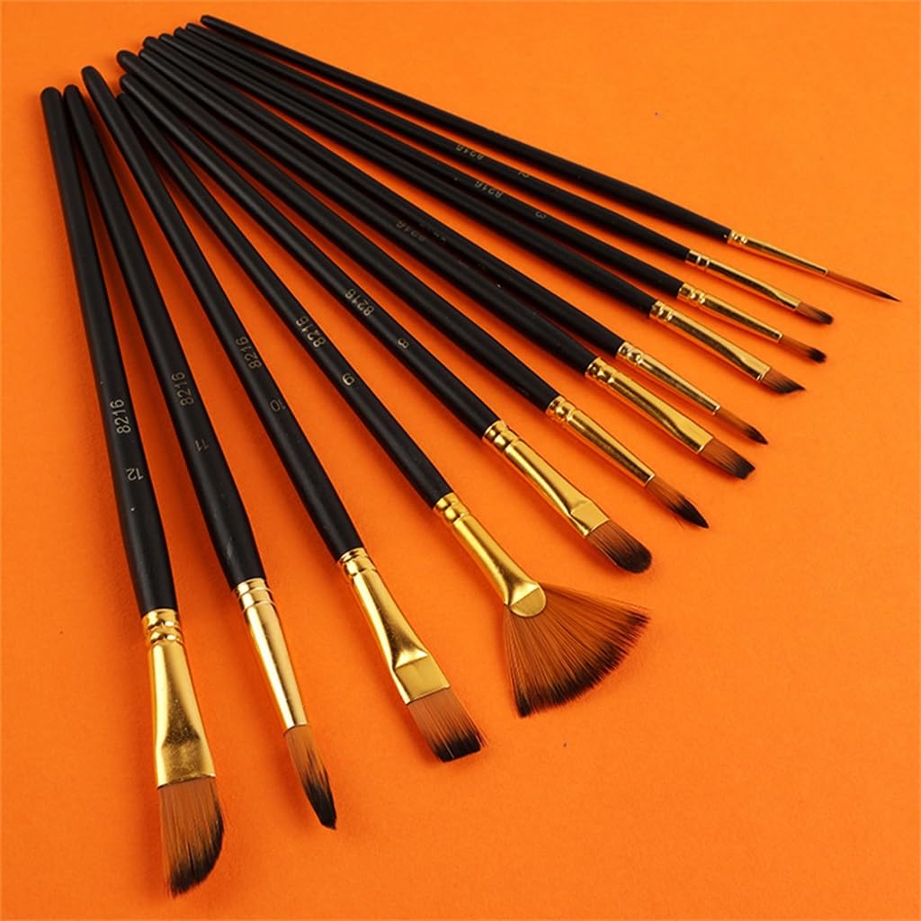 Lot de pinceaux en nylon pour aquarelle, pastel, peinture à l'huile, aquarelle, pastel, peinture artistique