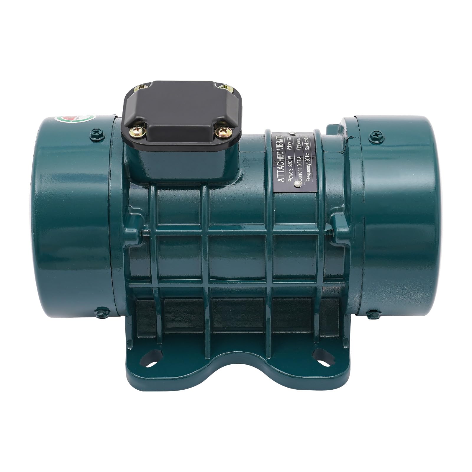 Vibrationsmotor, 250W Beton Vibrationsmotor, Geschwindigkeit 2840rpm,Stabile Basis, Vibrationskraft 150kg, Vibration Motor für Zementgießarbeiten wie Autobahnen (Dunkelgrün)