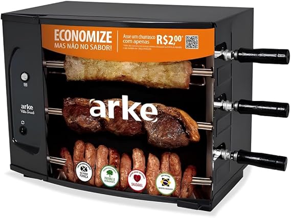 CHURRASQUEIRA ELETRICA ROT. VITTA SMART 3 ESPETOS - 220V - ARKE Menor preço em CHURRASQUEIRA ELETRICA ROT. VITTA SMART 3 ESPETOS - 220V - ARKE
