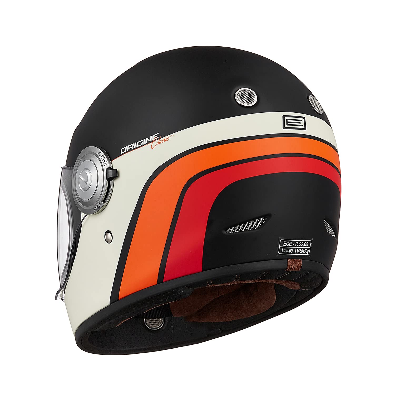 ORIGINE Full Face Integral Motorradhelm Vintage Retro Style Fiberglas Crash Helm ECE