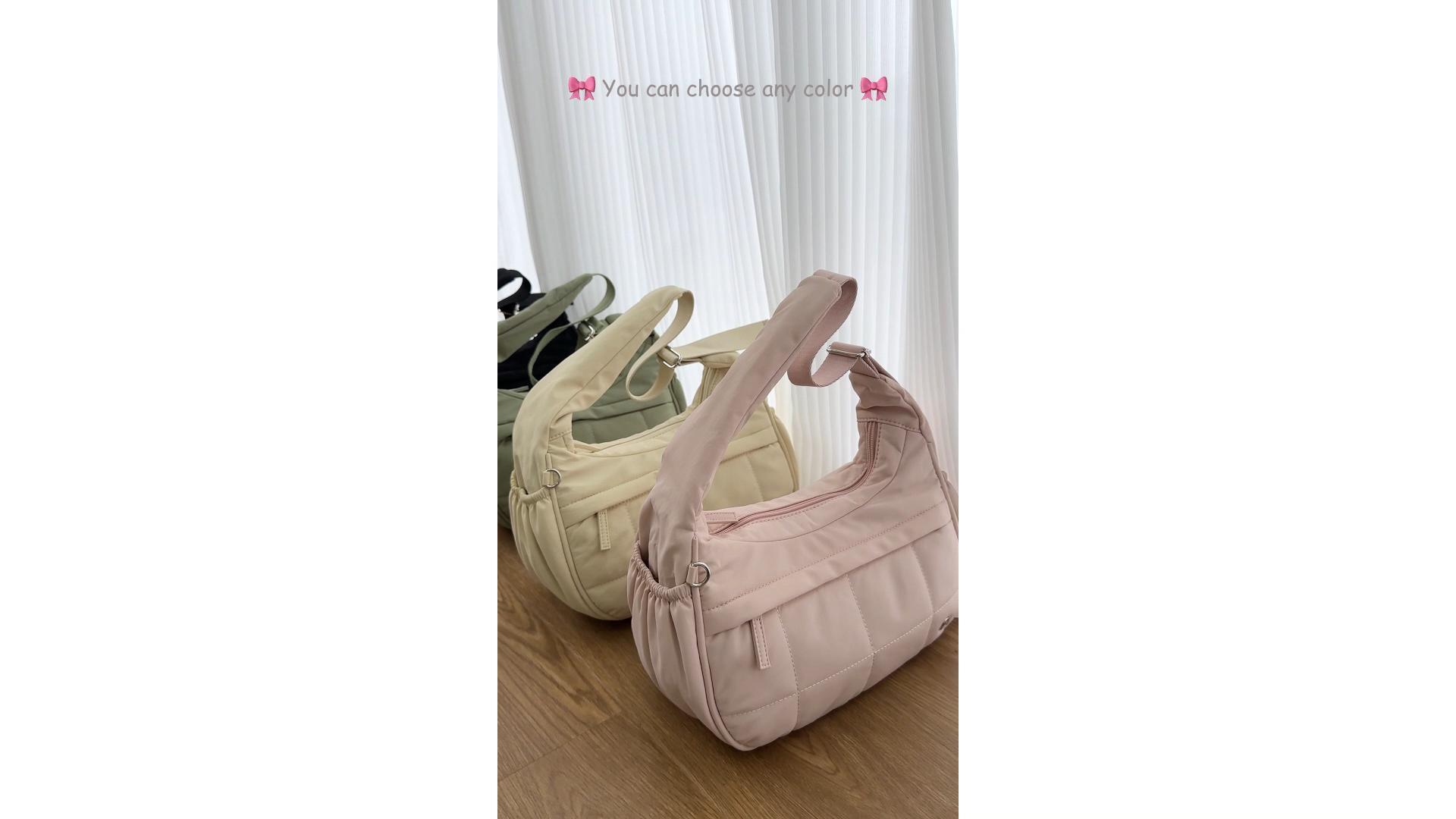 バッグ PUTUMAYO clock shoulder bag POIUGOYA Nylon Shoulder Bag For Women,Small Quilted Crescent Bag