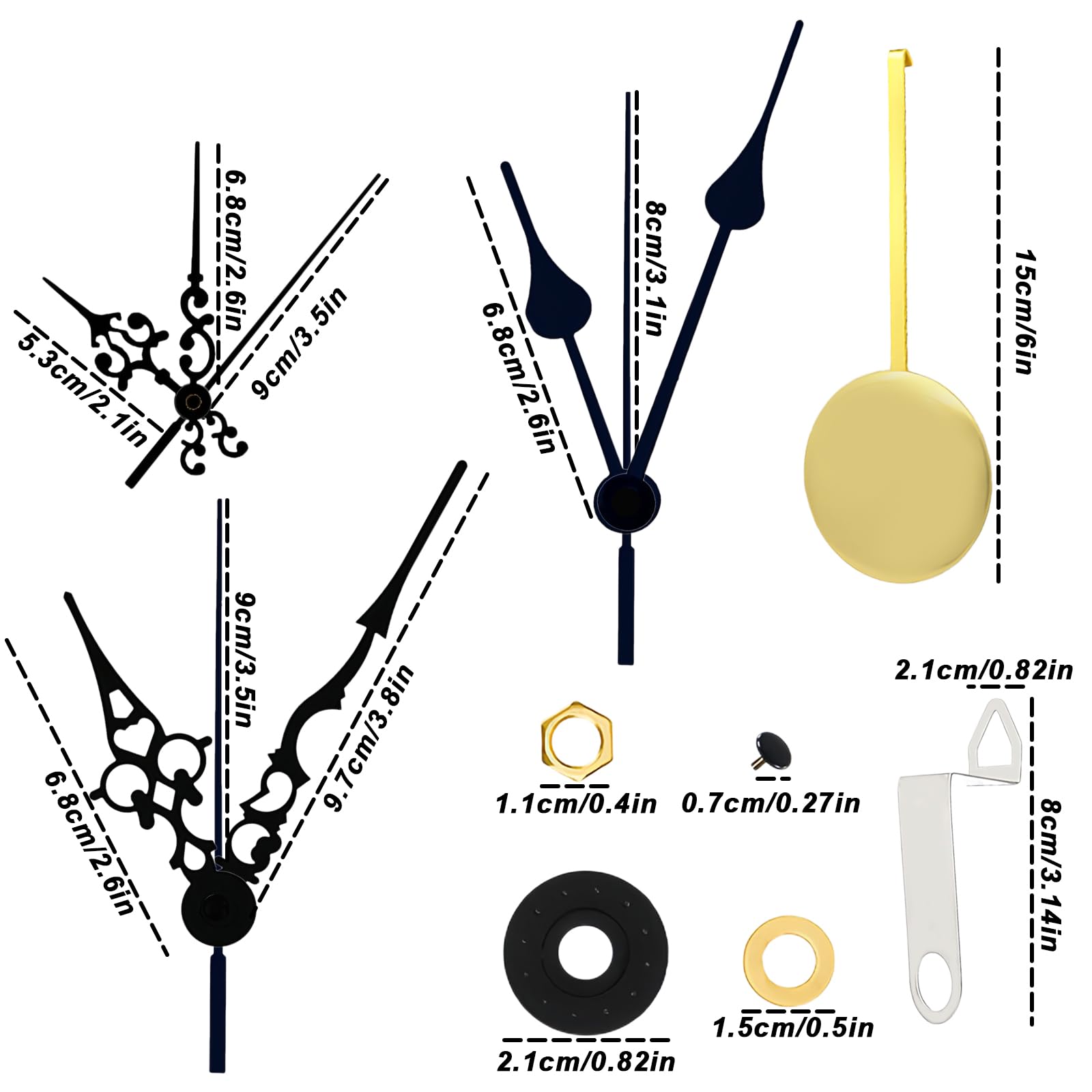 Kit Movimento Orologio Quarzo PATIKIL 2 Set - Fai Da Te Silenzioso Per Quadranti Spessore 2-3mm