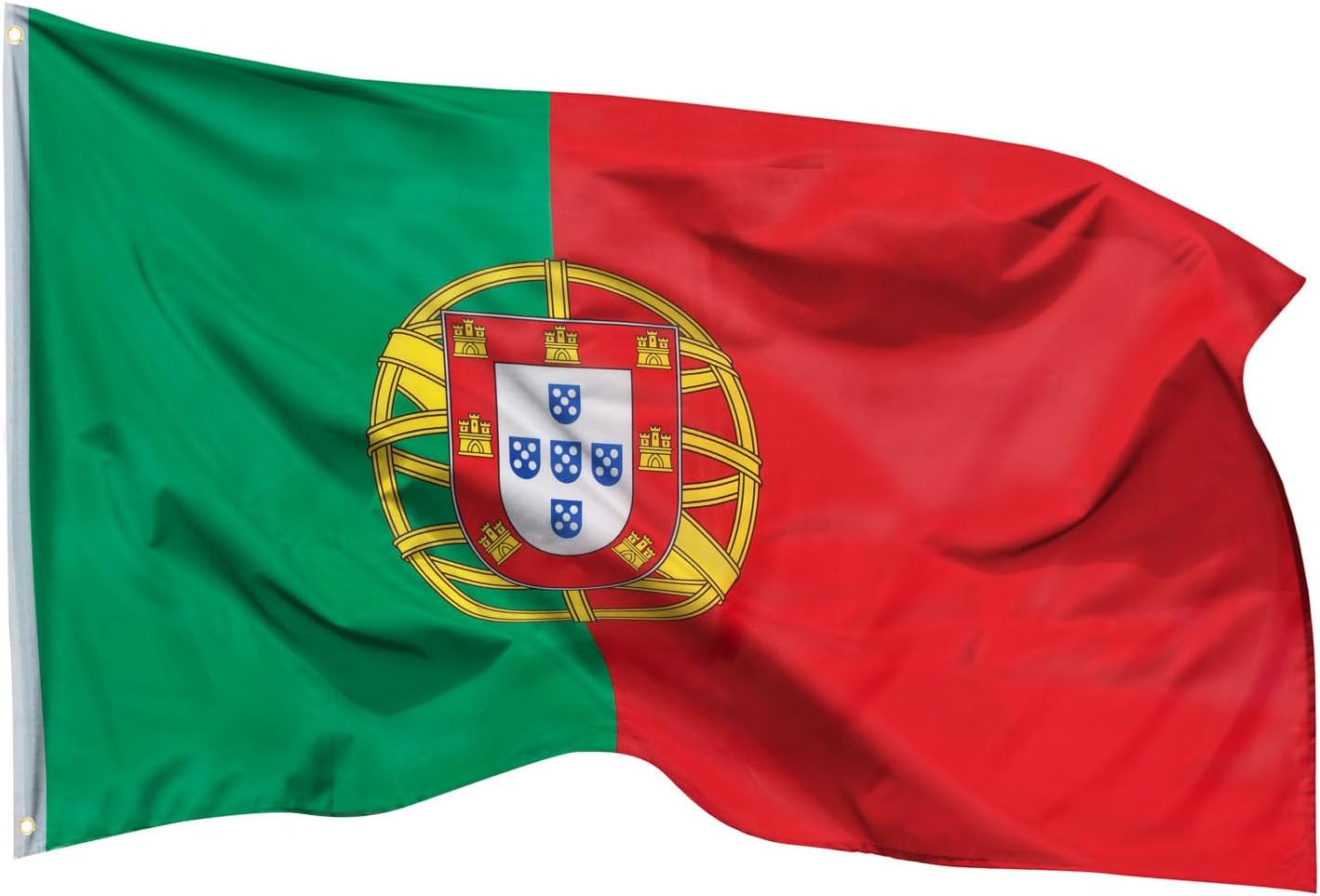 ARICONA FLAGS Portugal flag - Portuguese flag 3x5ft with brass eyelets – weatherproof national flag for flagpole – 100% polyester – 90x150cm