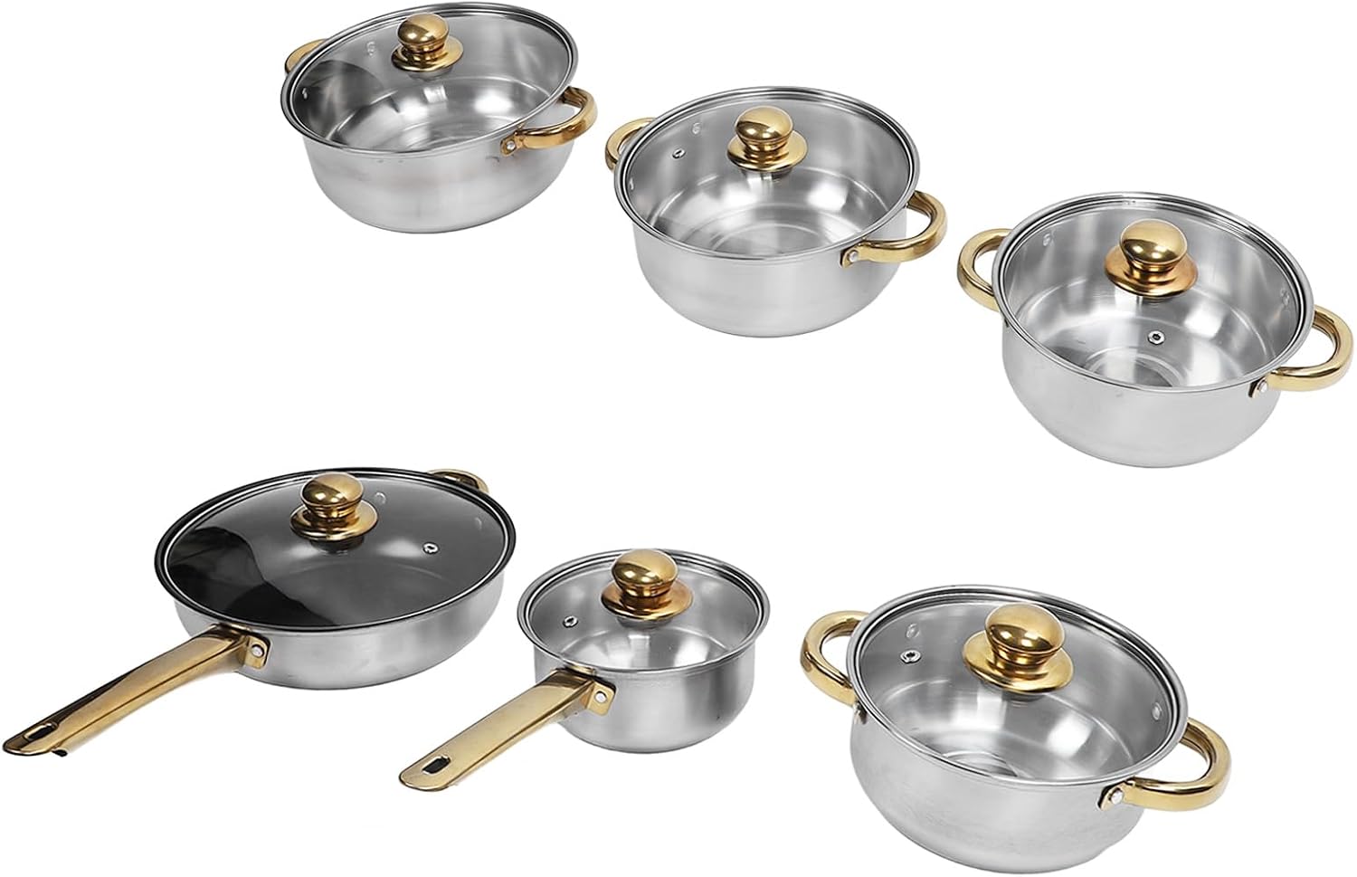 Pan Pot Set, Stainless Steel Cookware Set Even Heating for Restaurant