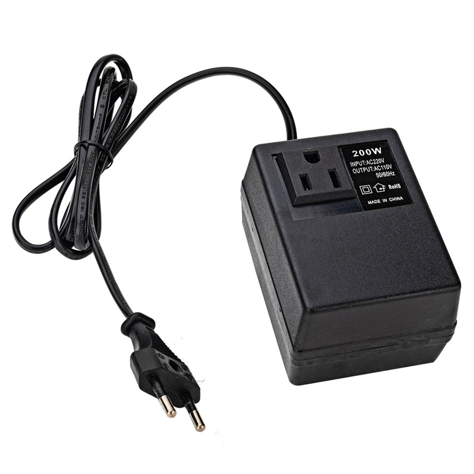 Przetwornica napięcia 220 V na 110 V Przenośny adapter podróżny o mocy 200 W Transformator mocy