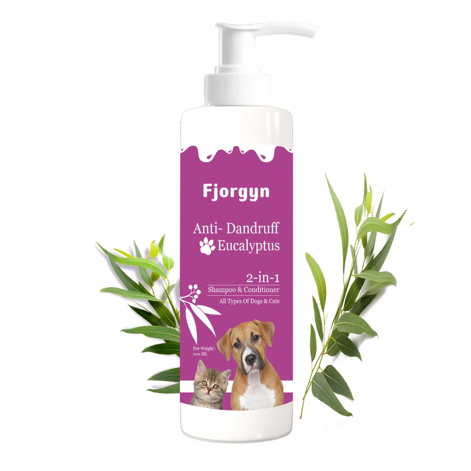 Fjorgyn Anti-Dandruff Eucalyptus Mint 2-in-1 Shampoo & Conditioner for All Types of Pets | Dandruff Free | Moisturizes Dry Skin | Dog & Cat Shampoo | Enriched Shampoo | Pet Shampoo for Dogs (200ML) (B0DB8PL1L7) Amazon Price History, Amazon Price Tracker