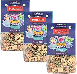Kit 3X: Macarrão Bambini Princesas Tricolore Paganini 300g
