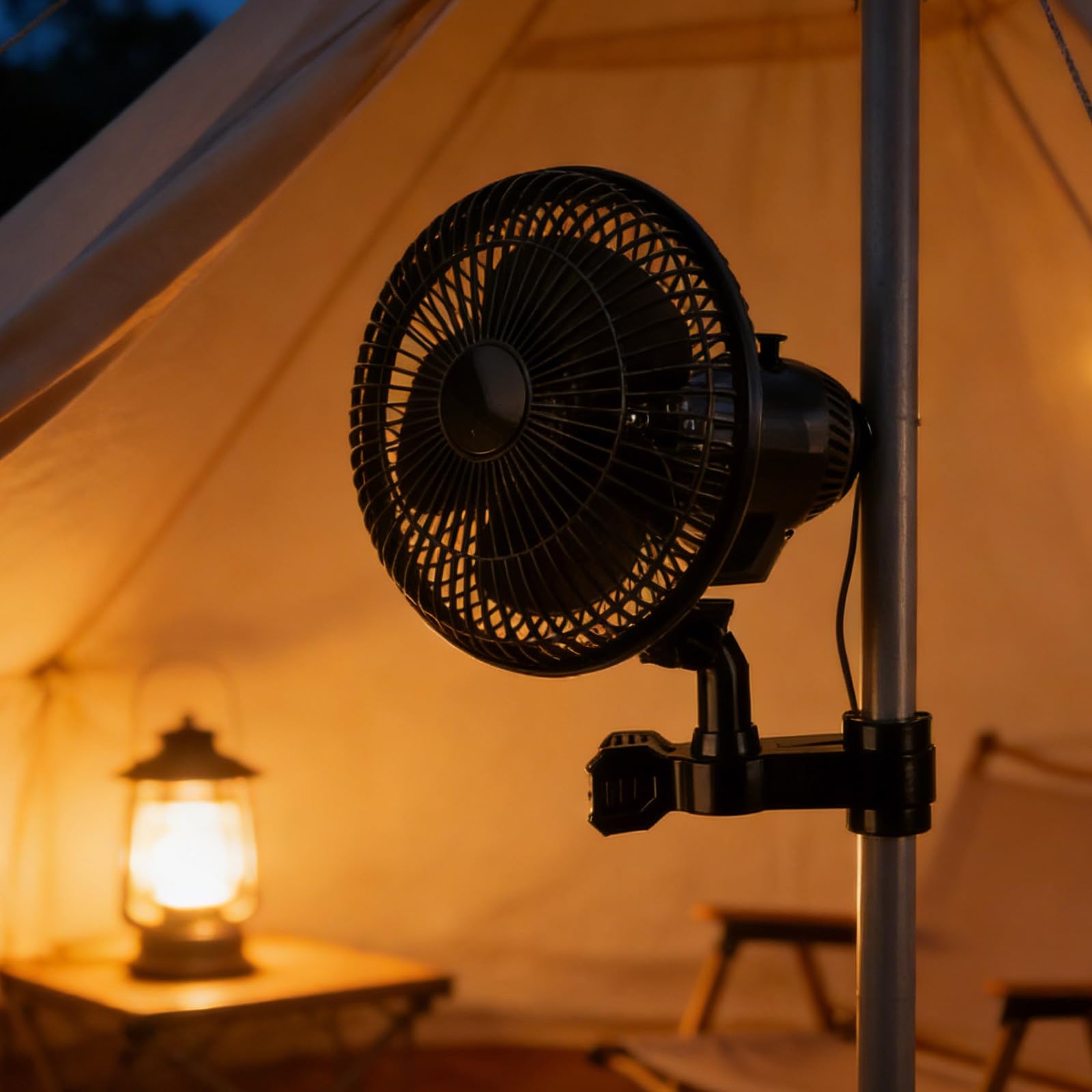 CLISPEED Ventilador Clip Portátil para Fiesta Verano, Ventilador Oscilante Abrazadera para Dosel y Mesa, Material Abs Imán de Cobre, Ligero Larga Duración