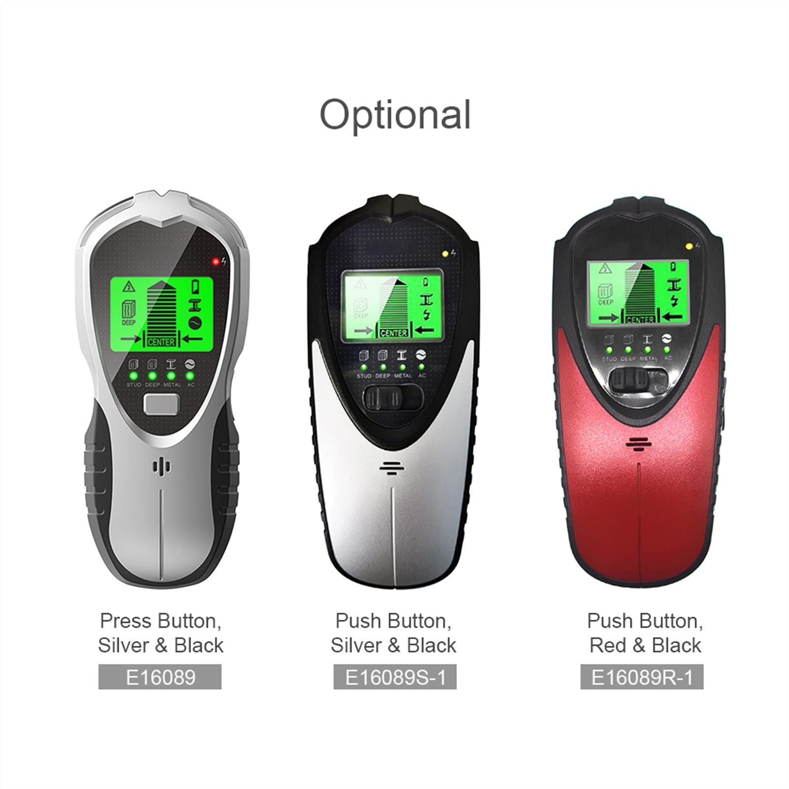 Metalldetektor LCD Wandscanner 4-in-1 Digitaler Metalldetektor Wanddetektor Holzbalken Mitte Nachschlagen AC-Drahtbolzen für Schatzsuche (Farbe: Linse, Größe: A) (Linse A) (Braun A)
