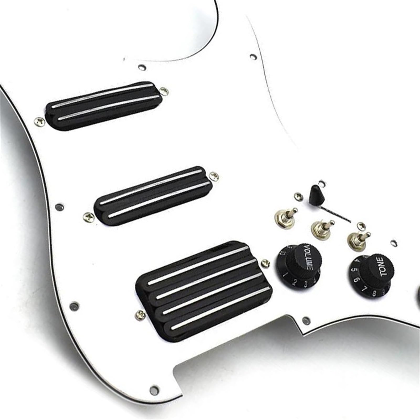 Fácil De Jugar Golpeador Pastilla Placa Rascadora Precableada Cargada División De Bobina 2 Humbucker + Pastilla Golpeador De 4 Bobinas Con Pastilla De Interruptor De Corte Único