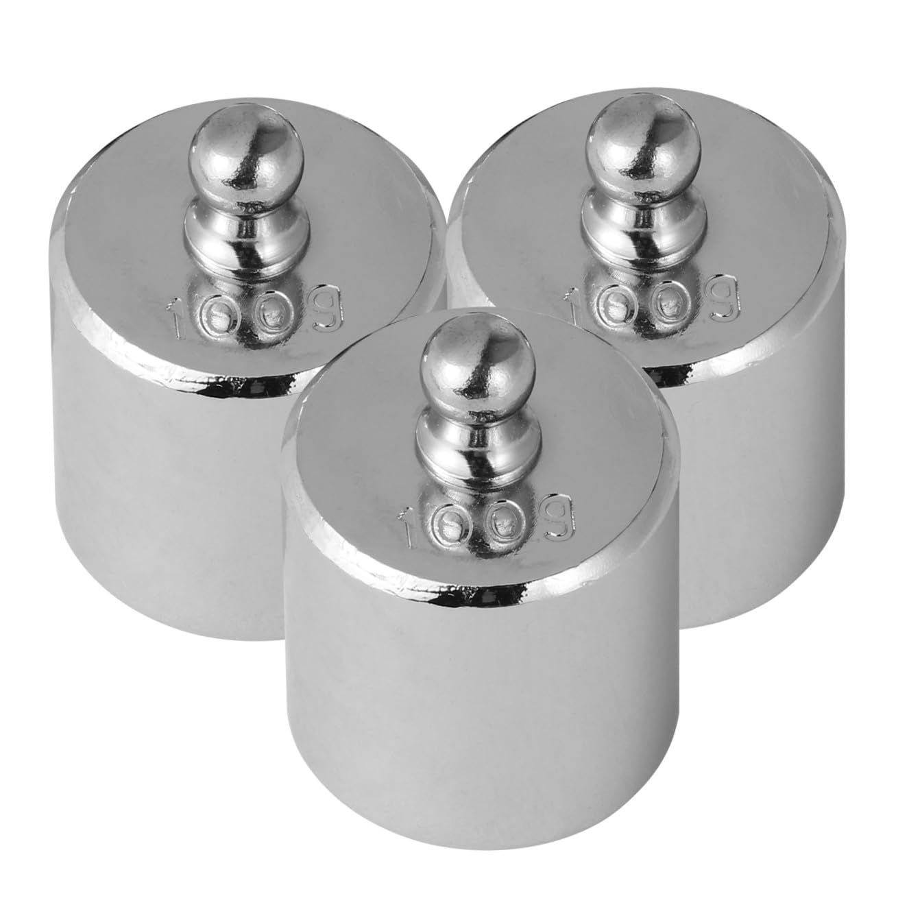 NUOBESTY Pesas de Calibración Cromadas de Acero M2 100g Juego de 3 Piezas para Balanzas Electrónicas Accesorios para Básculas Instrumento Educativo Resistente Corrosión