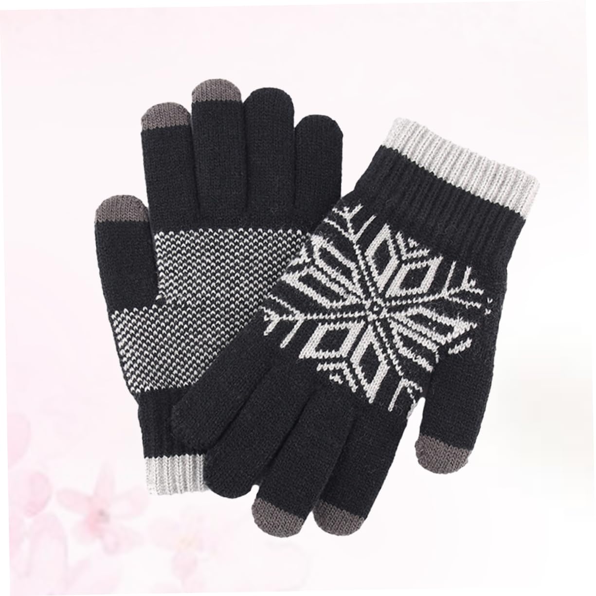 3piezas Guantes De Gruesos Para Pantalla Táctil Resistentes Al Viento y Antideslizantes Para Actividades Al Aire Negro