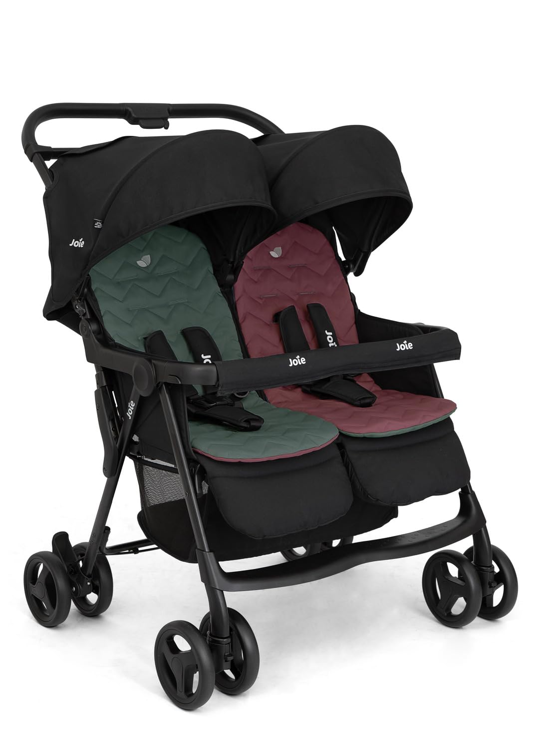 Poussette double JOIE AIR TWIN côte à côte 15 kg UPF 50+ pliage facile pluie incluse Shale
