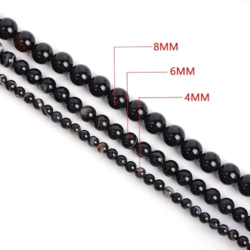 Miniatura 2 de 60 cuentas de piedras preciosas naturales de 0.236 pulgadas, cuentas de piedra de energía curativa de 15.5 pulgadas para fabricación de joyas,