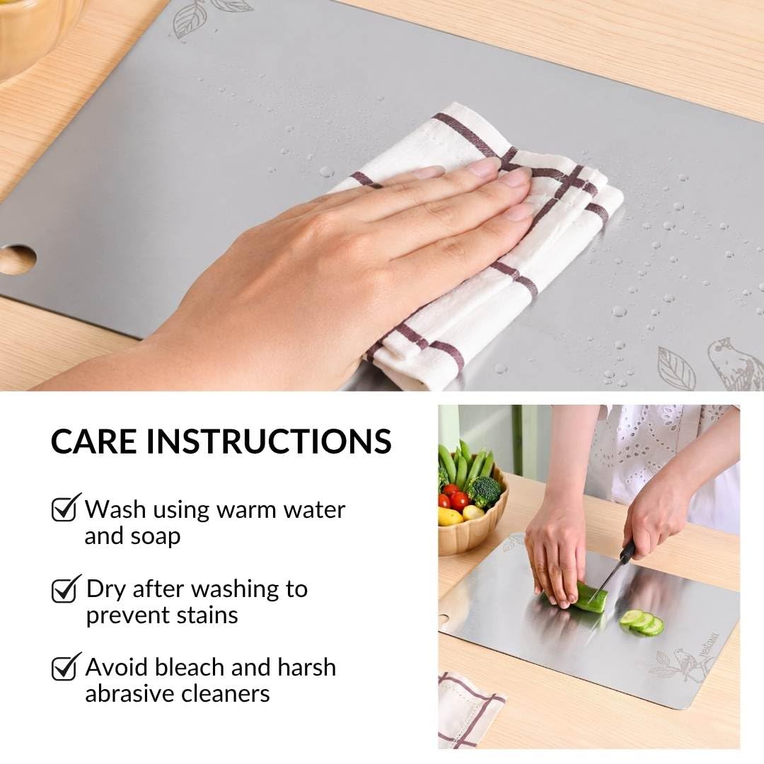 Nestasia Stainless Steel Chopping Board - Bird Motif -8