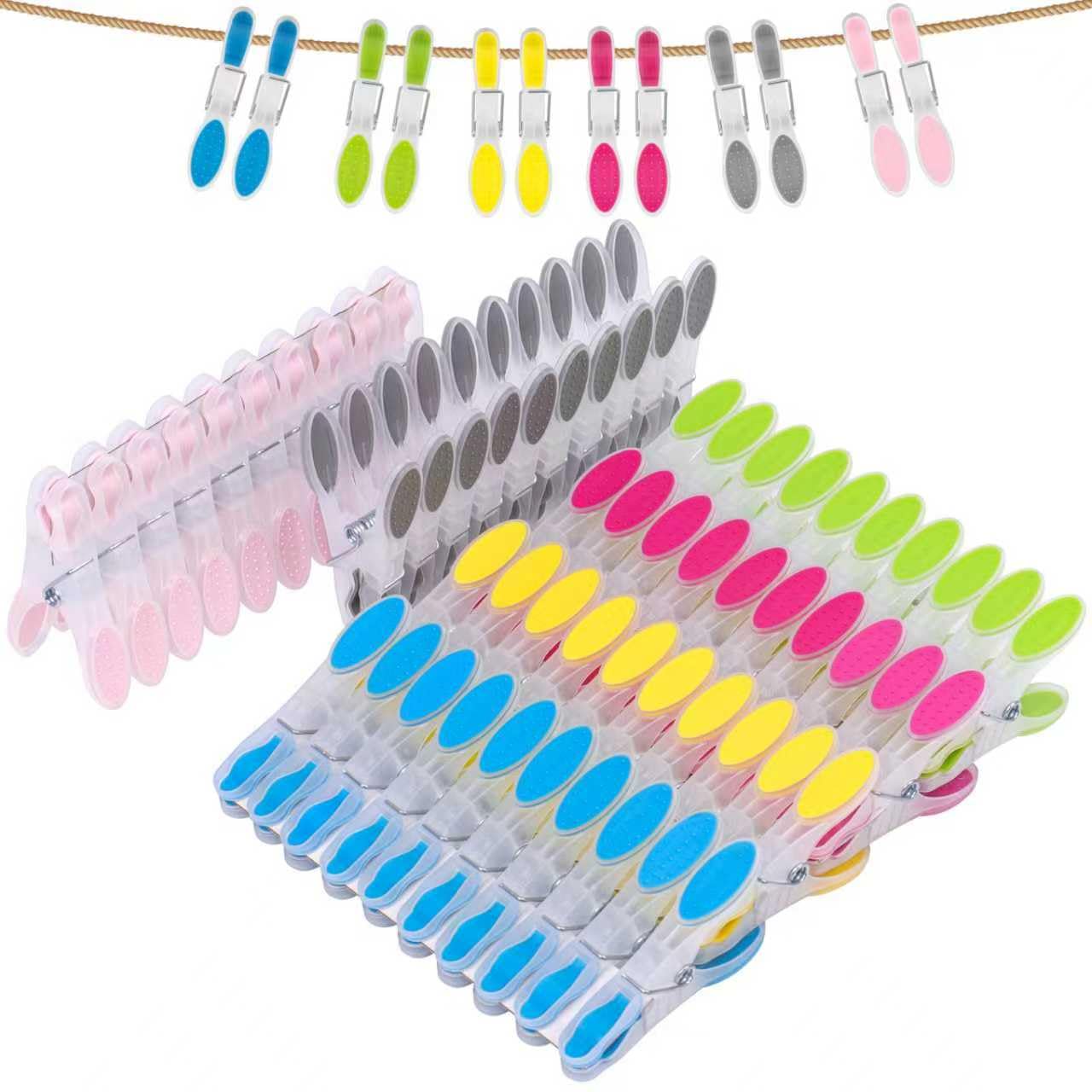60 Pack Plastic Clothes Pegs, 3.15 Inch Heavy Duty Pegs for Washing Line-Super Strong Spring,All-Weather Grip for Laundry, Crafts, Photos, Kitchen & Outdoors | UV Shield, Windproof, Anti-Slip