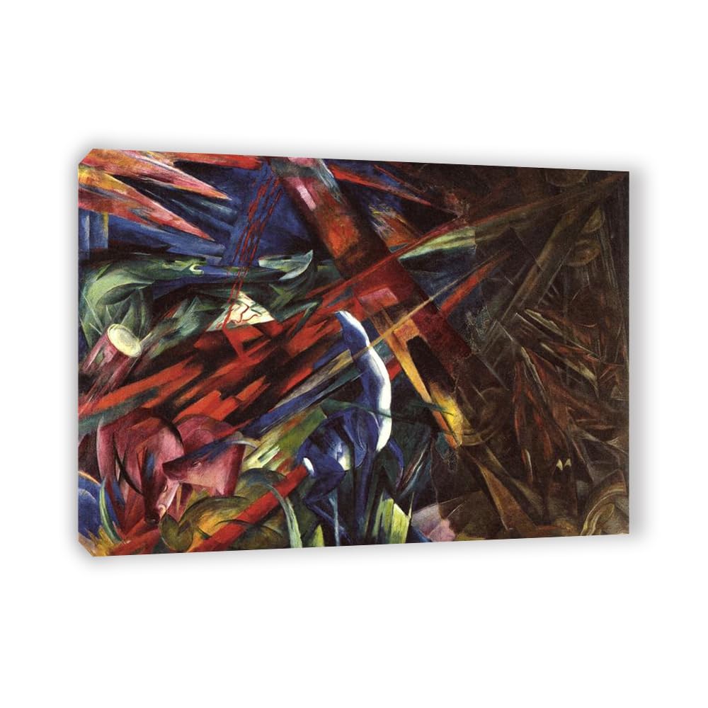 LZ6J8C9 Franz Marc《Fate of the Animals》Famous Canvas Painting Reproductions.(60x84cm(23.7x33.0in/inner frame)