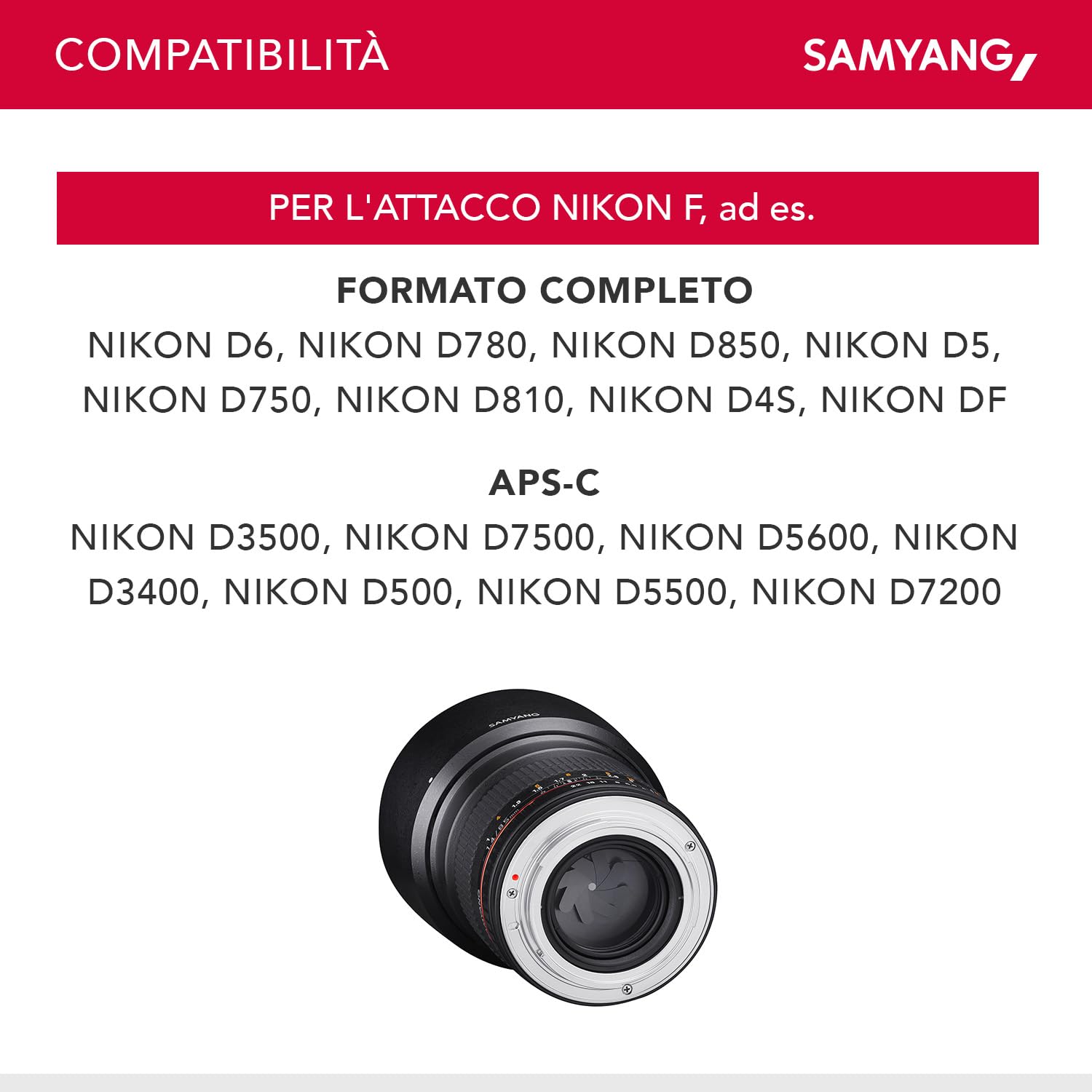 Obiettivo Samyang per Sony E 85mm F1.4 AS IF UMC nero
