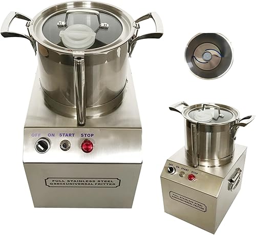 EQCOTWEA Molinillo de carne comercial de 4 L picadora eléctrica de frutas y verduras procesador de alimentos 1400 rmin licuadora de acero inoxidable