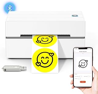 MUNBYN Bluetooth Thermal Shipping Label Printer, 130B 4x6 Wireless Label Printer for Shipping Packages Small Business Office and Home, Support iPhone Android iPad Windows macOS Chrome Etsy Ebay USPS