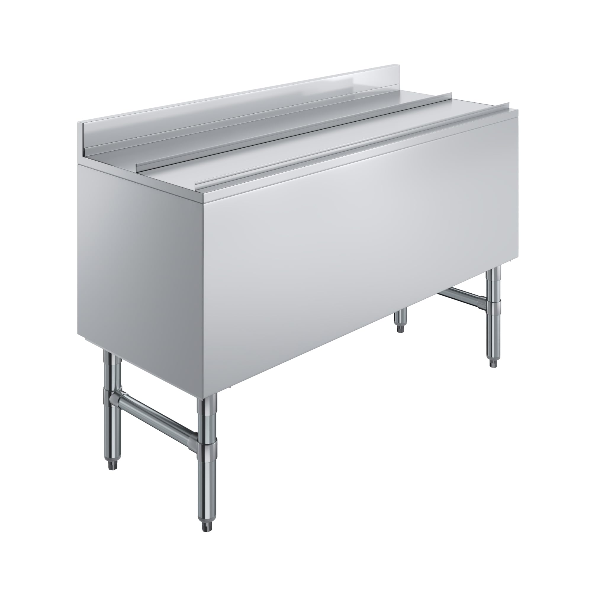 AmGood Underbar Ice Bin 18.5 in. x 48 in. x 30 in. | Stainless Steel Ice Chest with Sliding Lid | NSF