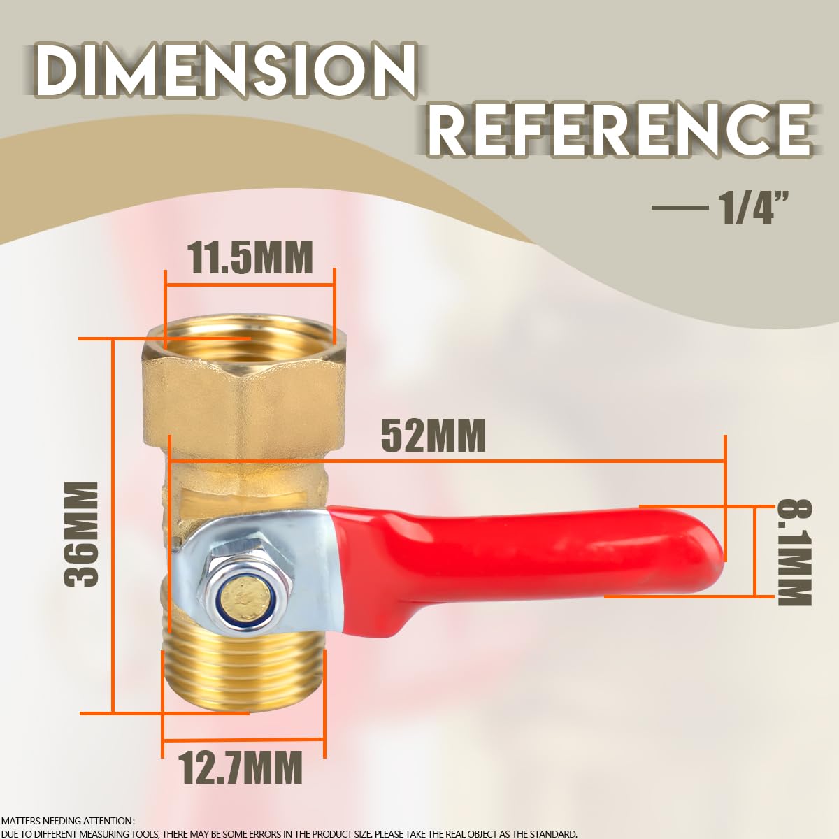 Bwintech 4 Pezzi 1/4" BSP Maschio A 1/4" BSP Femmina Mini Valvola A Sfera In Ottone Per Uso Intensivo 180 Gradi Interruttore Di Spegnimento Operazione Valvola A Maniglia Raccordi Per Tubi