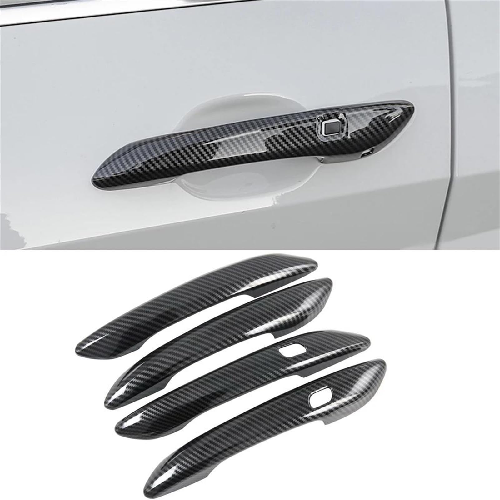NOHEEU Auto Parts Exterior Door Handle Cover Trim Opener for Hyundai for Elantra (CN7) 2020-2023(Black)