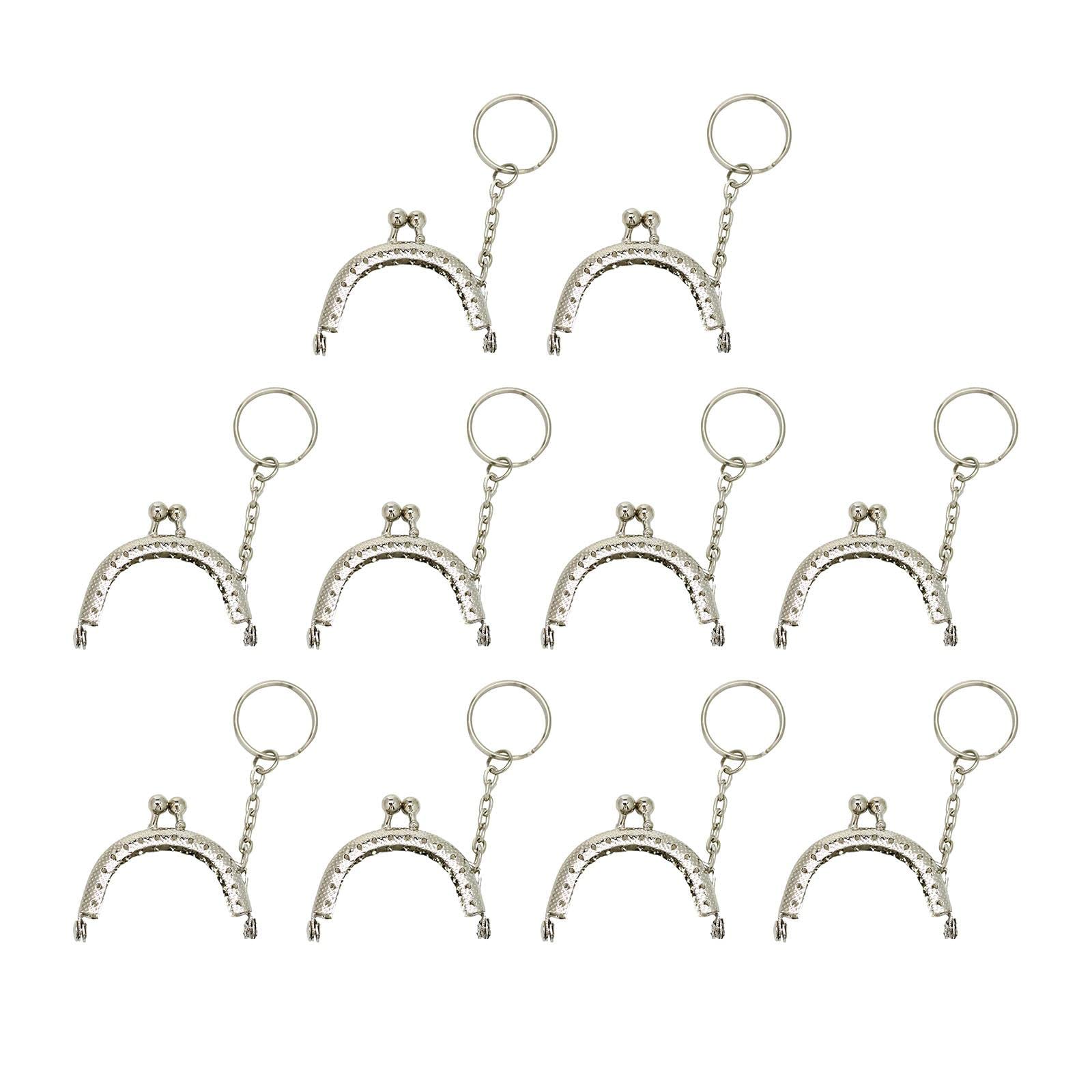 10Pcs Metal Purse Frame Semicircle Bag Handle Bag Kiss Clasp Lock for Sewing Silver Crafts Sewing | Foundations & Undergarments | Purse Handles, Frames & Feet