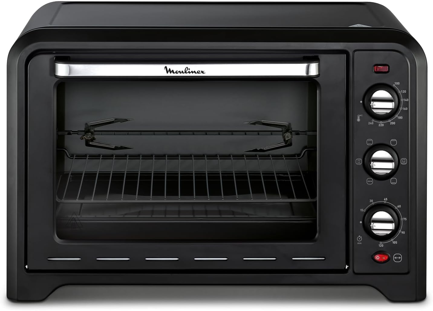 Moulinex Optimo, horno de sobremesa de 39 L con asador, compacto, convección, 7 modos de cocción, termostato de hasta 240 °C, temporizador de 120 minutos, fácil de usar, OX485810