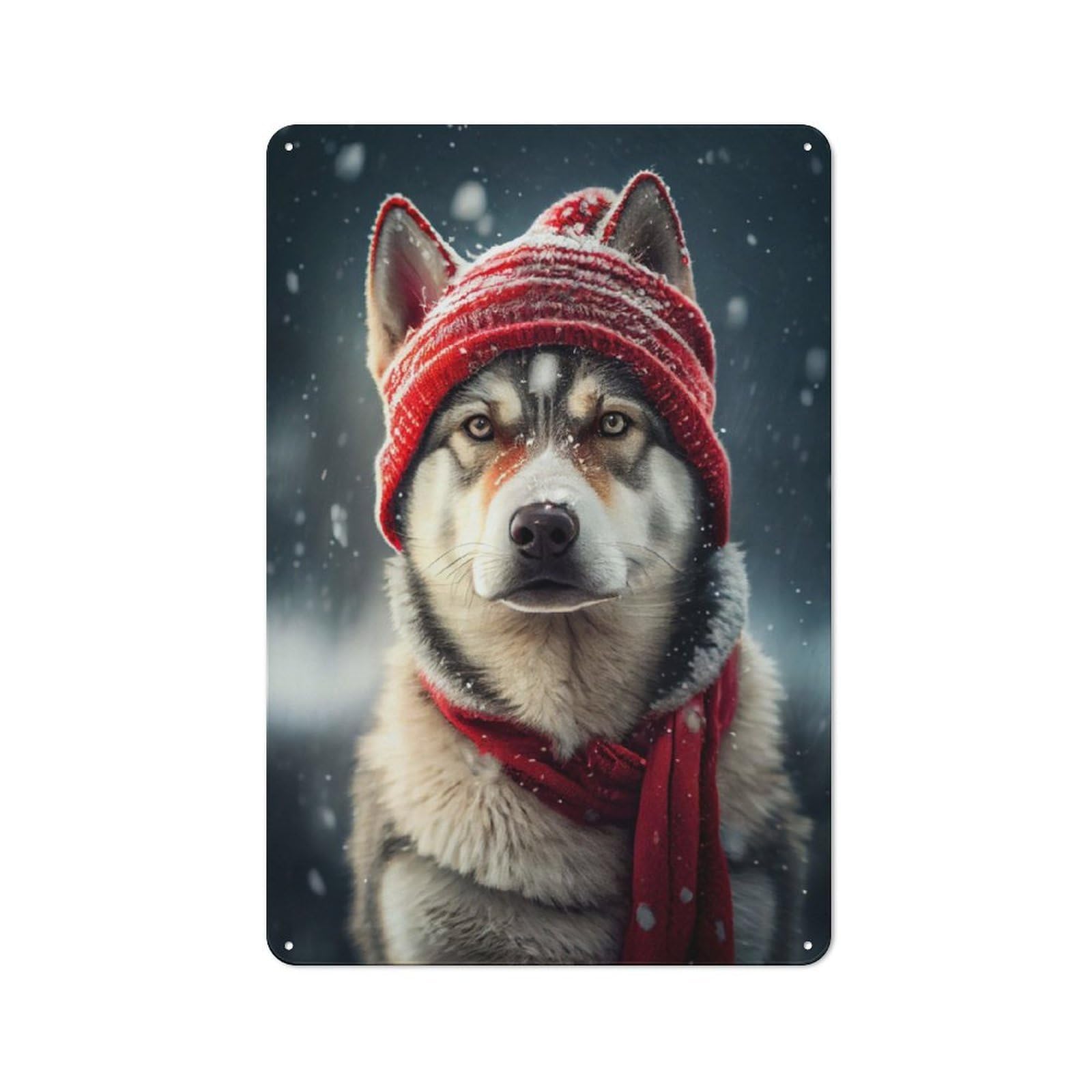 Junmoney Husky Hat For Garden Room Or Summerhouse, Retro Metal Sign 30X20cm, For Metal Sign Collectors, For Vintage Wall Decor Fans