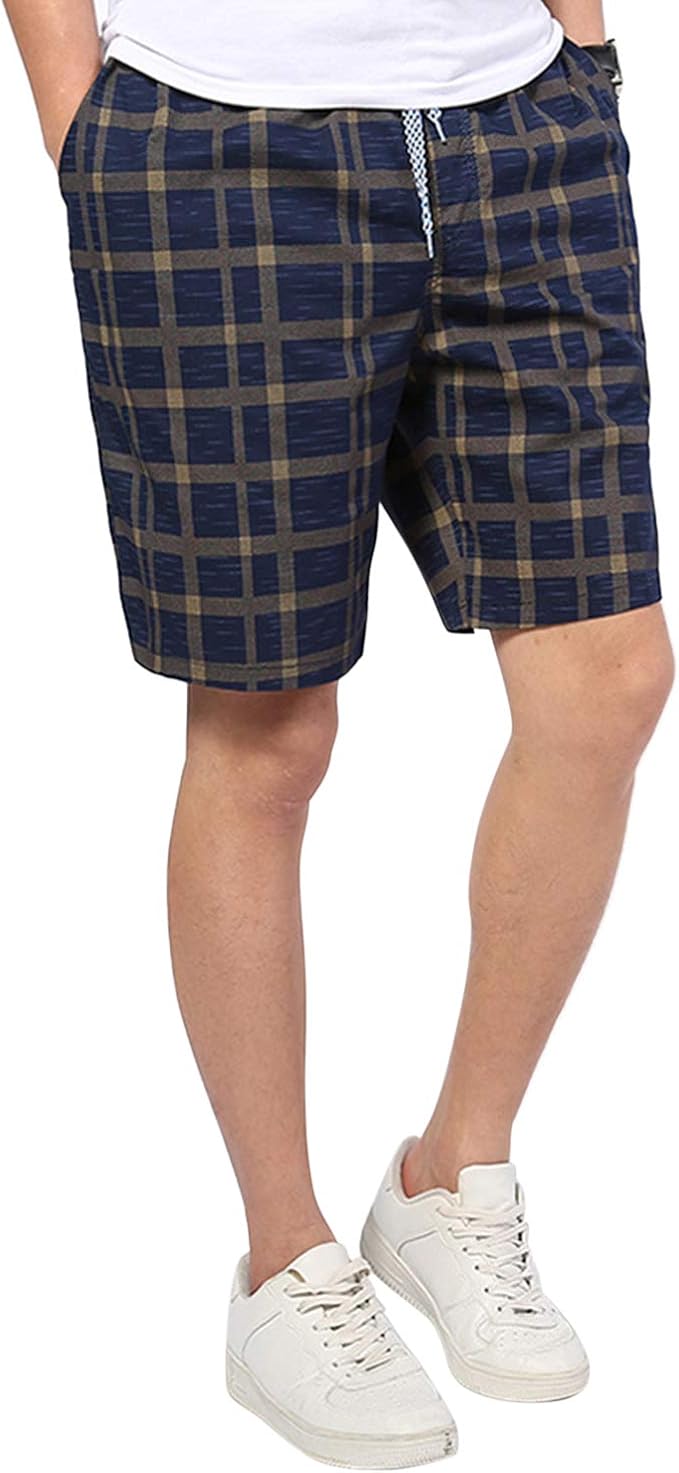 Beach Shorts Casual Plaid Lounge Shorts 