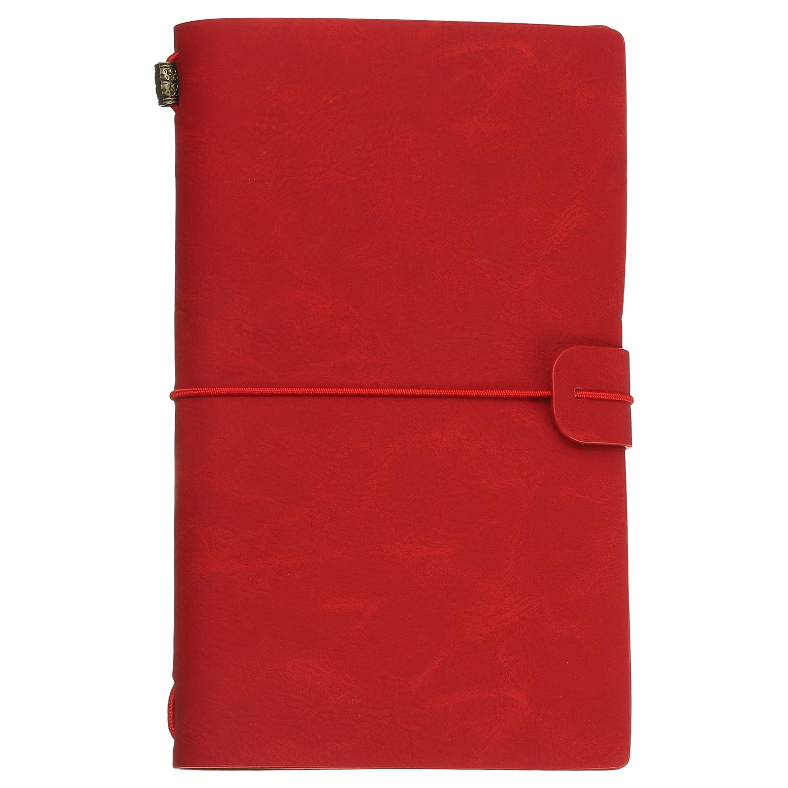 PATIKIL 1 Pcs Vintage Retro PU Leather Notebook, Refillable Notepaper Travel Journal Notebook for Travel Diary Planner, Rose red