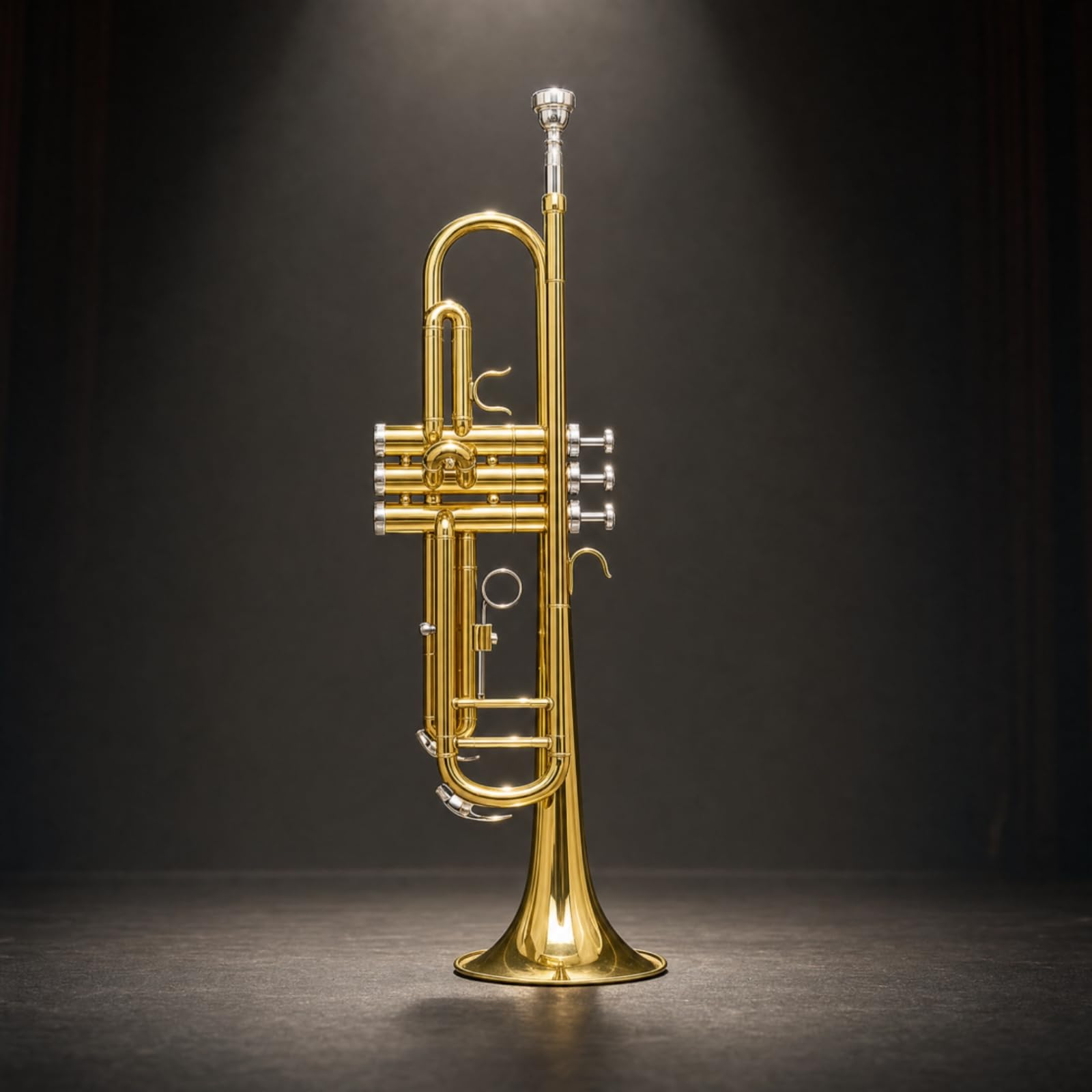 Trompete B Trompete Blechblasinstrument Ventiltrompete Musikinstrument mit Drei Leichtgängigen Ventilen Und Silbermundstück Klarer Resonanter Klang