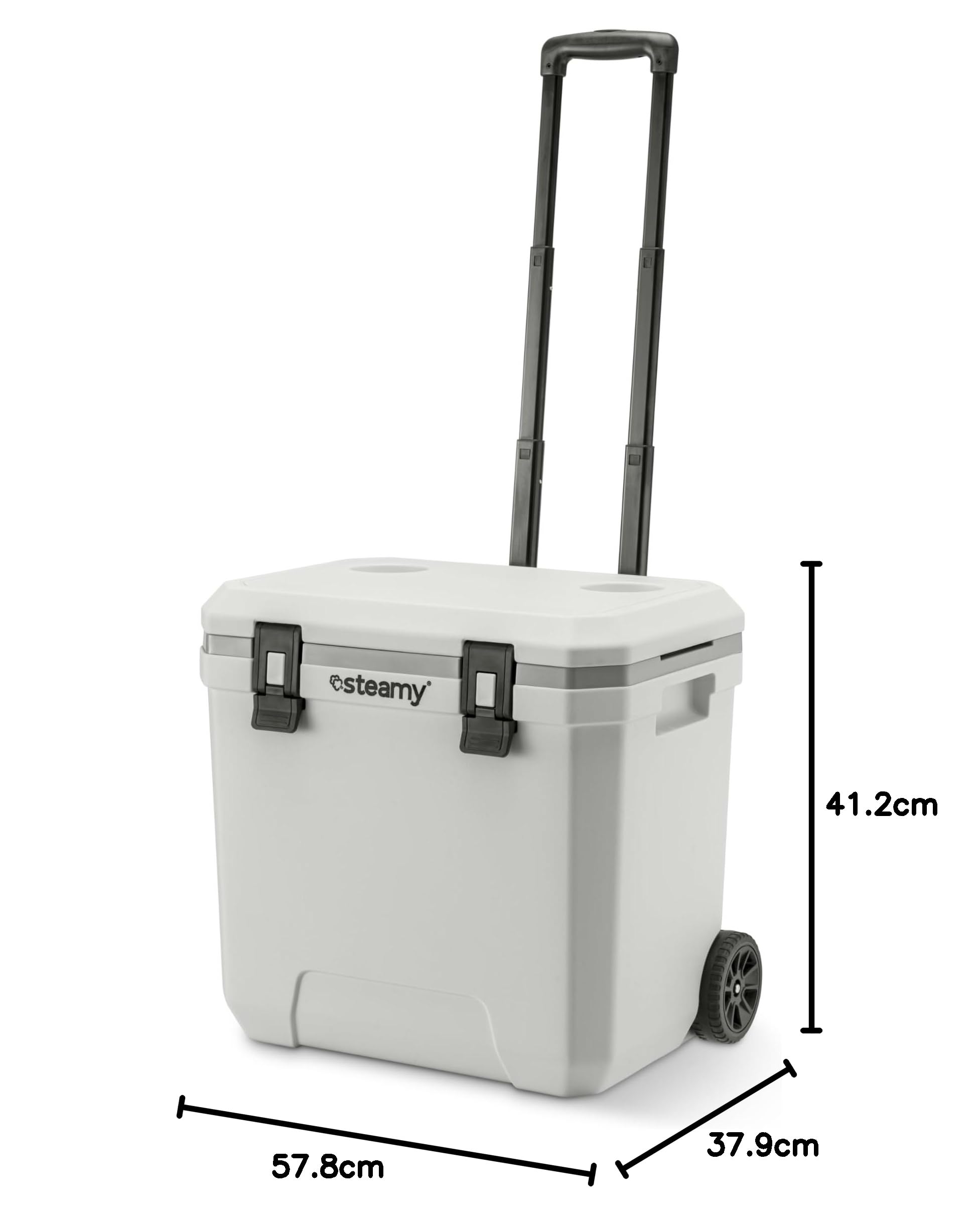 Steamy Marine 36 Nevera Pasiva con Ruedas, 36 litros, Blanco