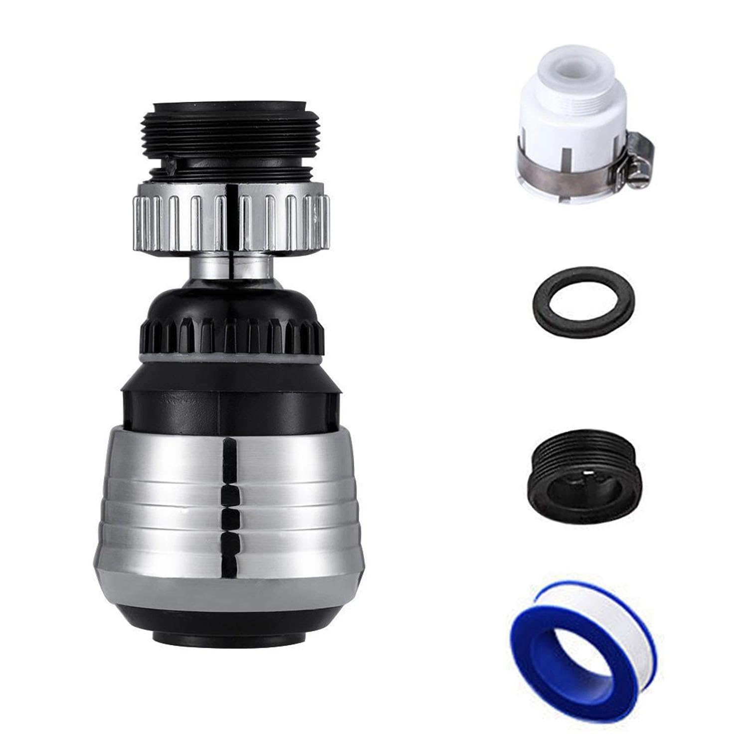 Fibound 1 Pcs 360 Degree Rotating Faucet Attachment, Adjustable Water Saving Nozzle, Swivel Aerator For Kitchen Sink