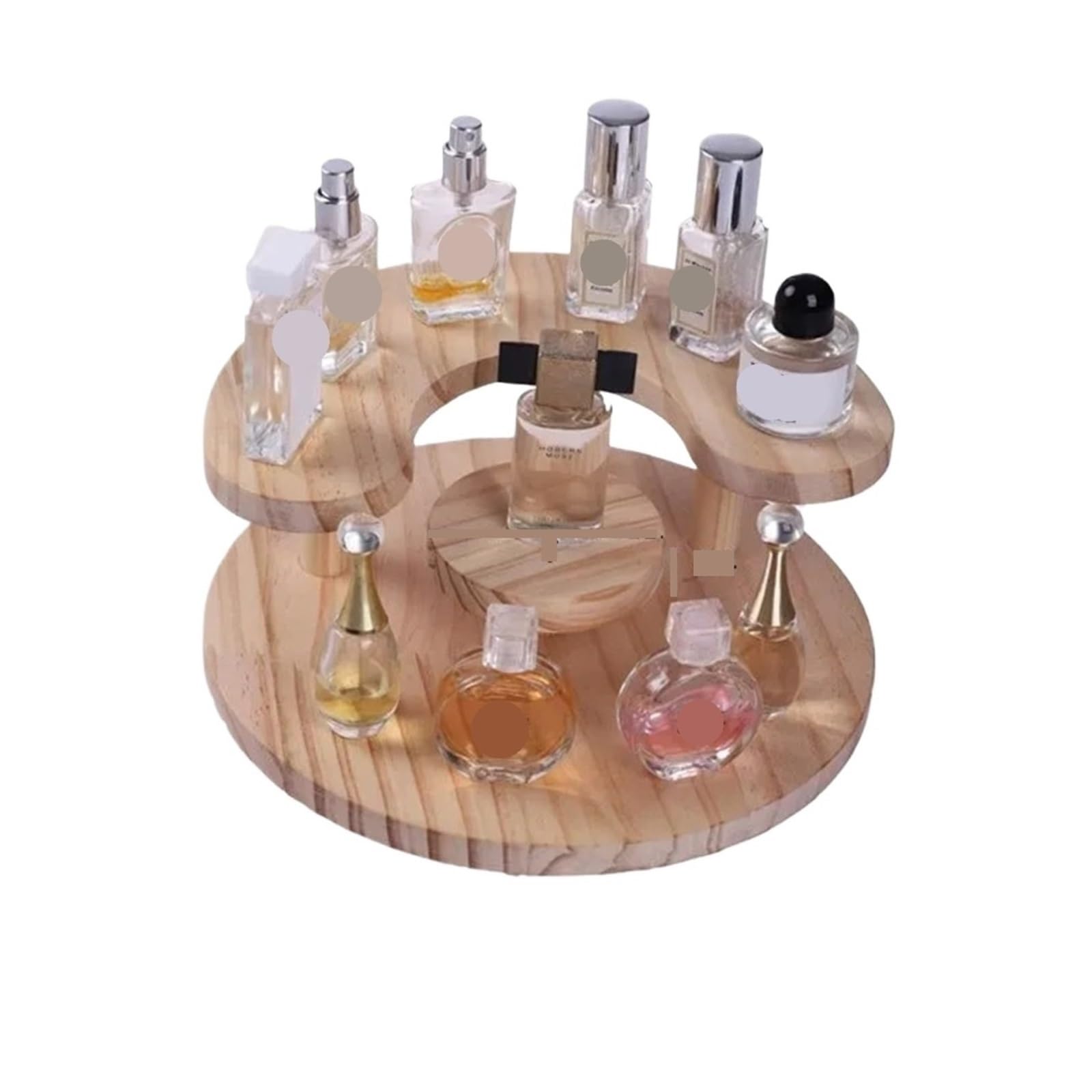 QuxetlRyz Perfume Organiser Display Risers 3 Tier Wooden Display Riser Stand Organizer Shelf Perfume Figure Case Dolls Storage Rack(Size 4)