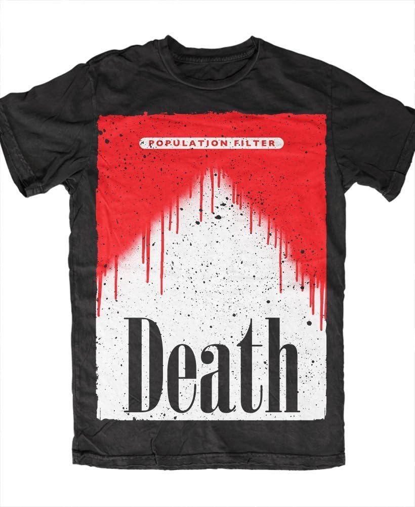 Mens Population Filter Anti Smoking T-Shirt Black medium
