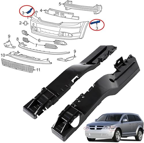 Miniatura 5 de ACLONG Juego de soportes de parachoques delantero izquierdo y derecho compatible con Dodge Journey 2009 2010 2011 2012 2013 2014 2015 2016 2017