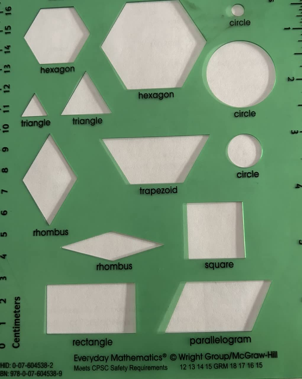 Everyday Mathematics 4, Grades 1-3, Pattern Block Template