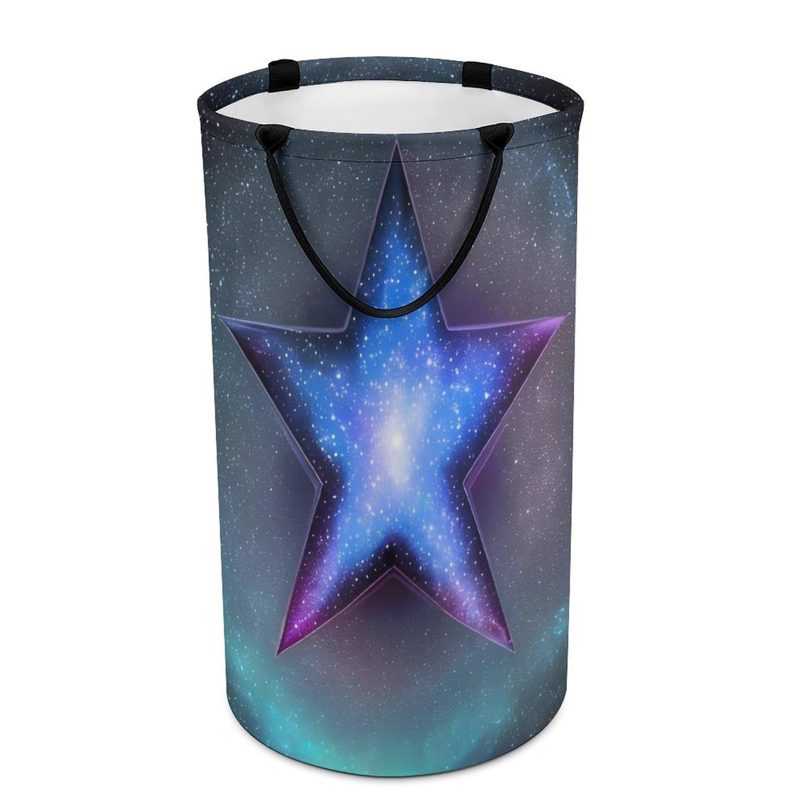 Stars Laundry Basket Freestanding Laundry Hamper with Handles Waterproof Dirty Clothes Hamper Collapsible Washing Bin Aesthetic Clothes Basket for Bathroom Bedroom Dorm