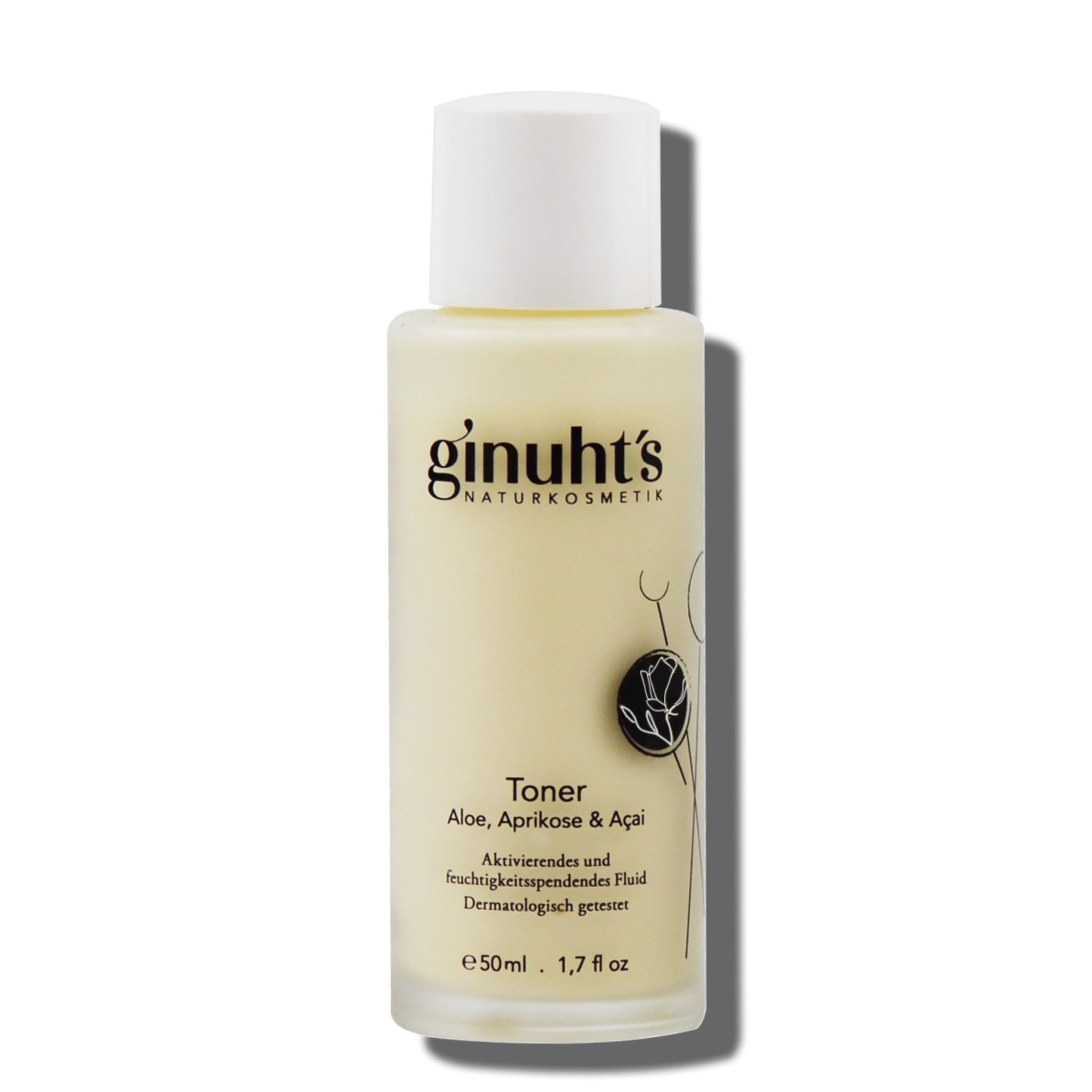 ginuht´s NATURKOSMETIK Gesichtstoner 100% Bio regenerierend & hautstraffend | Toner für alle Hauttypen | Aktivierendes Fluid mit Aloe Vera, Aprikose & Açai (50ml)
