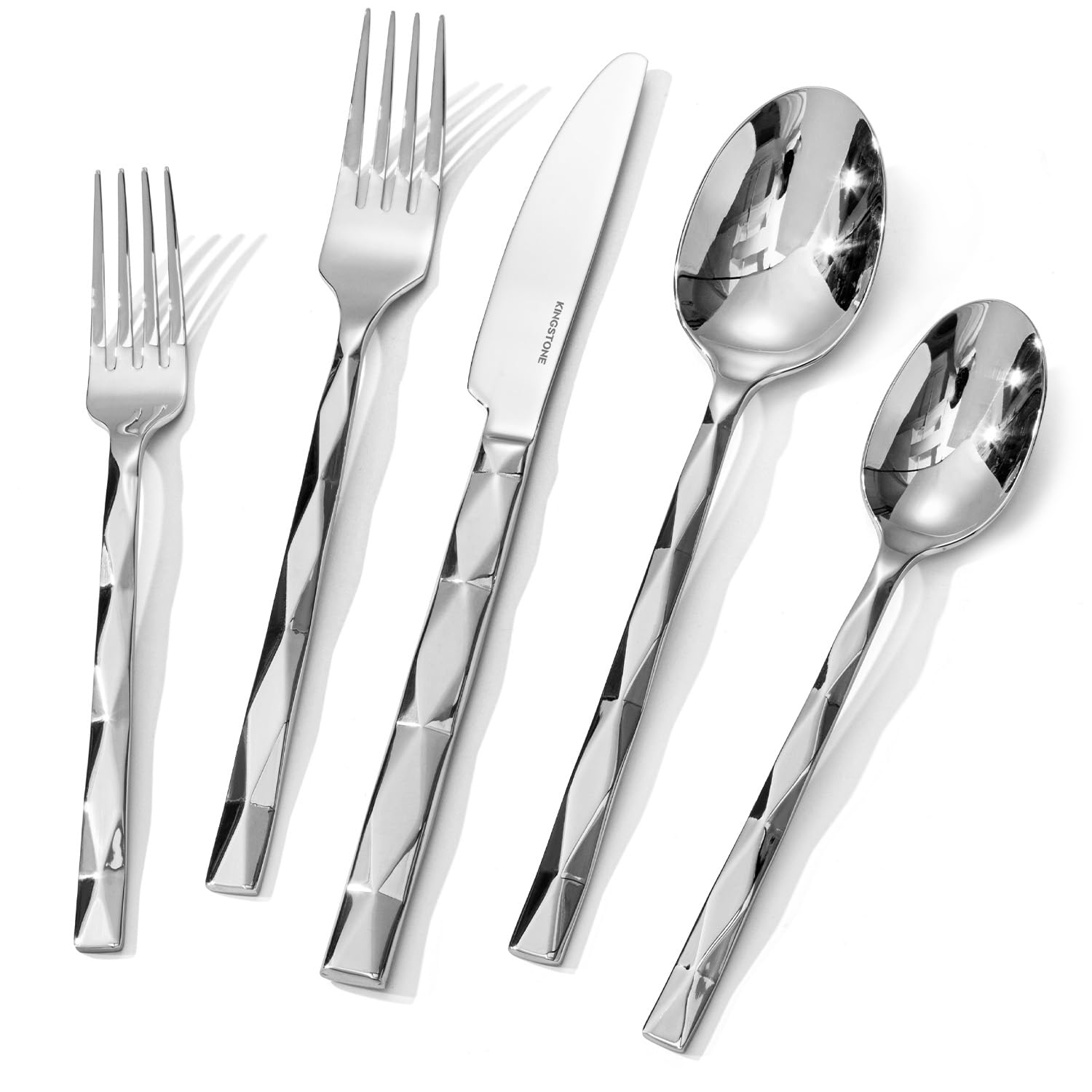 5 Piece 18/10 Silverware Set, Stainless Steel Flatware Cutlery set for 1