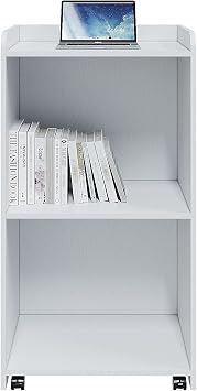 Podium Stand Portable with Wheels, floor stand for church, meeting, debate with large storage area white