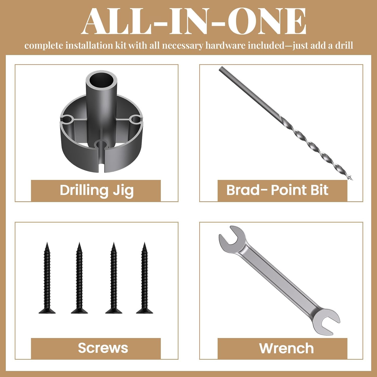 8pcs Heavy Duty Floating Shelf Brackets for 3/4" to 1.75" Boards, Invisible Blind Shelf Support Kit with CNC Drilling Jig, Double-Threaded Rods for DIY Custom Floating Shelves, 125lbs (8 inch-8pcs)