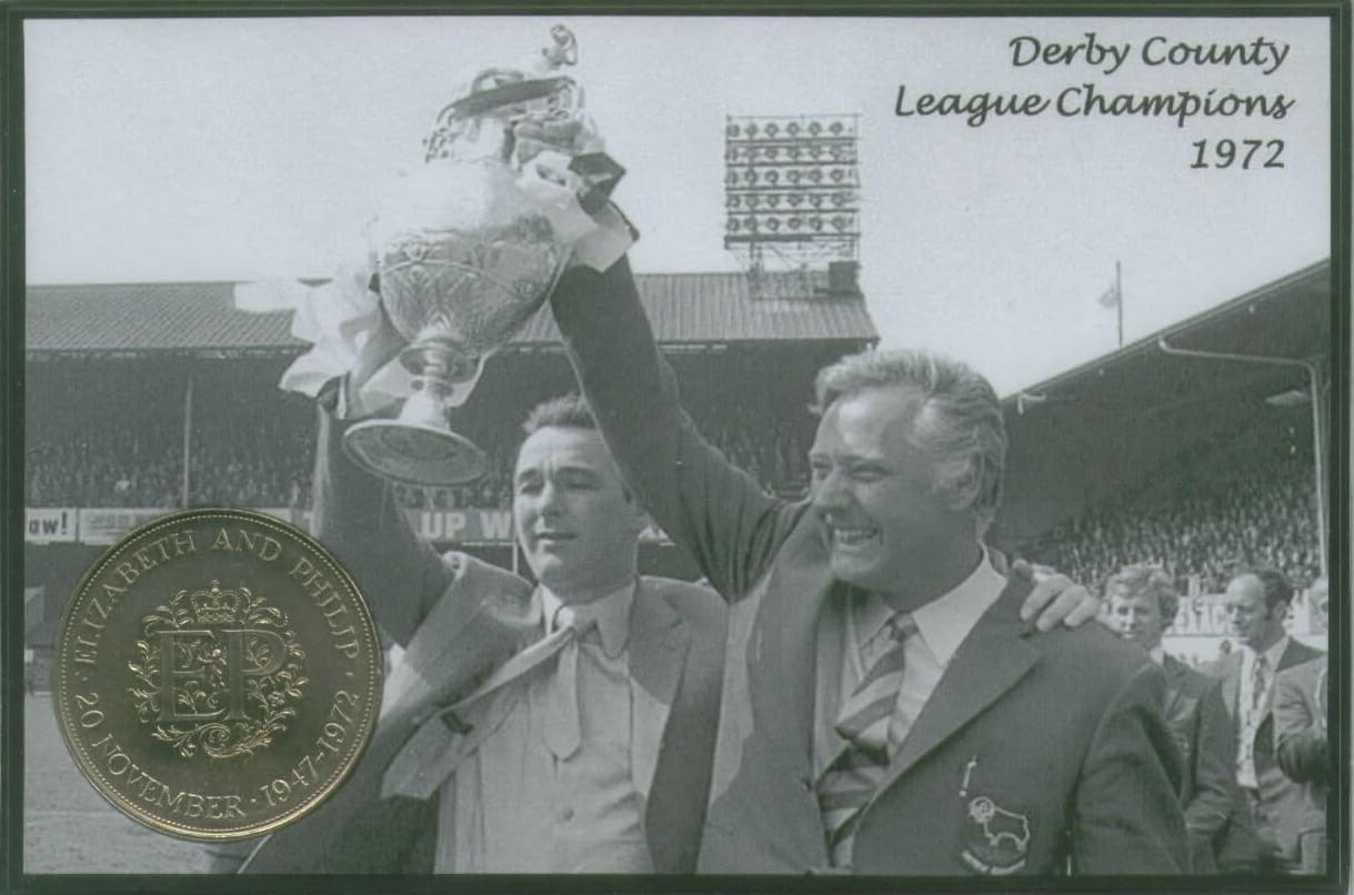 Derby County (The Rams) Vintage Brian Clough & Peter Taylor Football League Championship Champions Winners Retro Coin Present Display Gift Set 1972