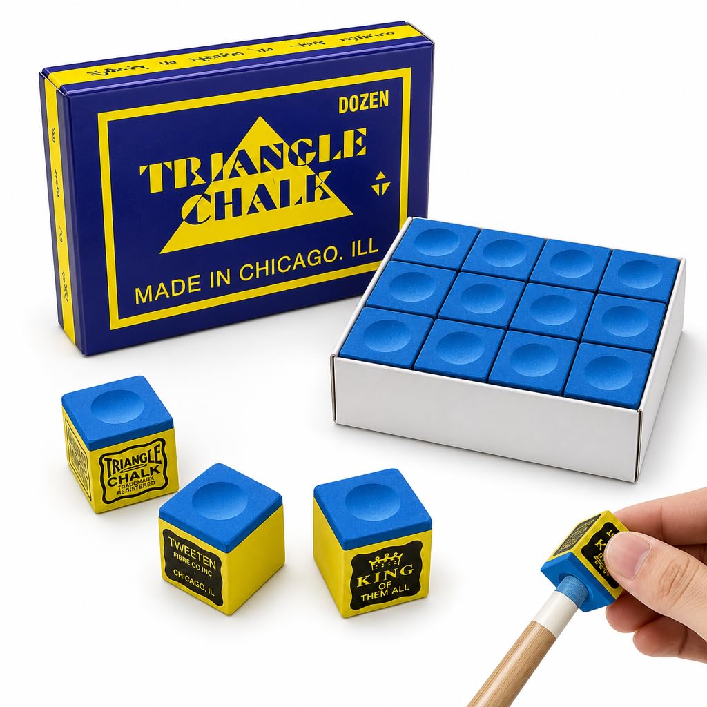 IAndhy 12 PcsProfessional Snooker Chalk, Premium Pool Cue Chalk Set with Enhanced Grip Control, Ideal for Tournament Play and Home Entertainment