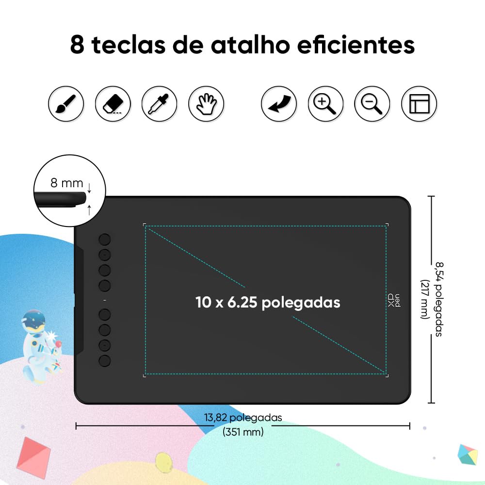 XP-Pen Deco 01 V3 Negro 8 teclas de acceso directo 16384 Niveles de presión