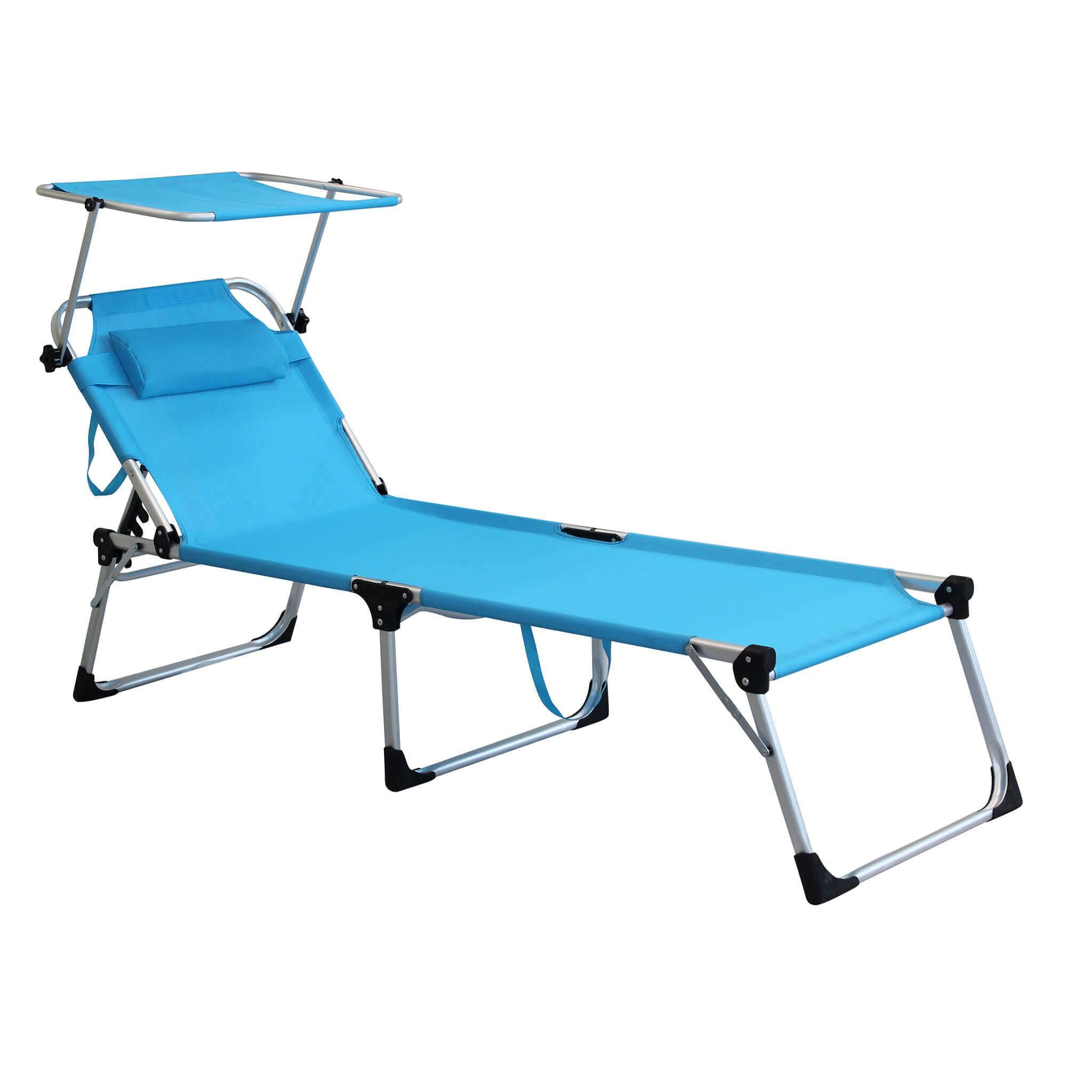milani home - brandina Prendisole, Alluminio e textilene, Pieghevole con tettuccio Alta, Azzurro